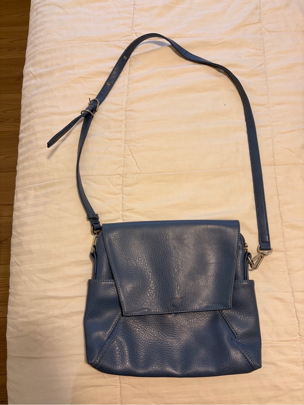 Matt & Nat Blue Crossbody Bag - Sleek Pebbled Shoulder Bag